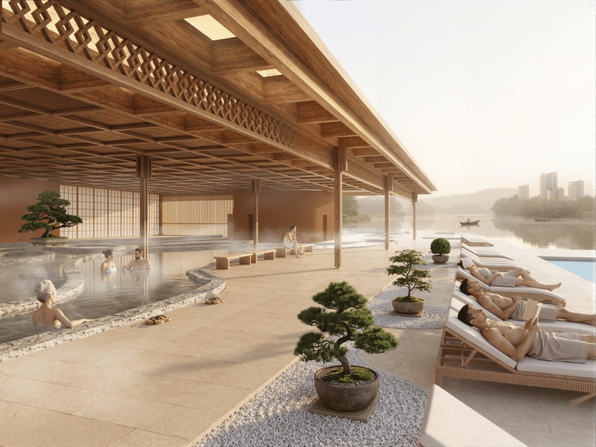 Sơ đồ quy hoạch tổng thể với phân bổ tiện ích Urban Hydrotherapy City